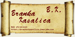 Branka Kasalica vizit kartica